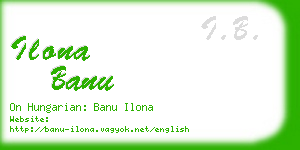 ilona banu business card